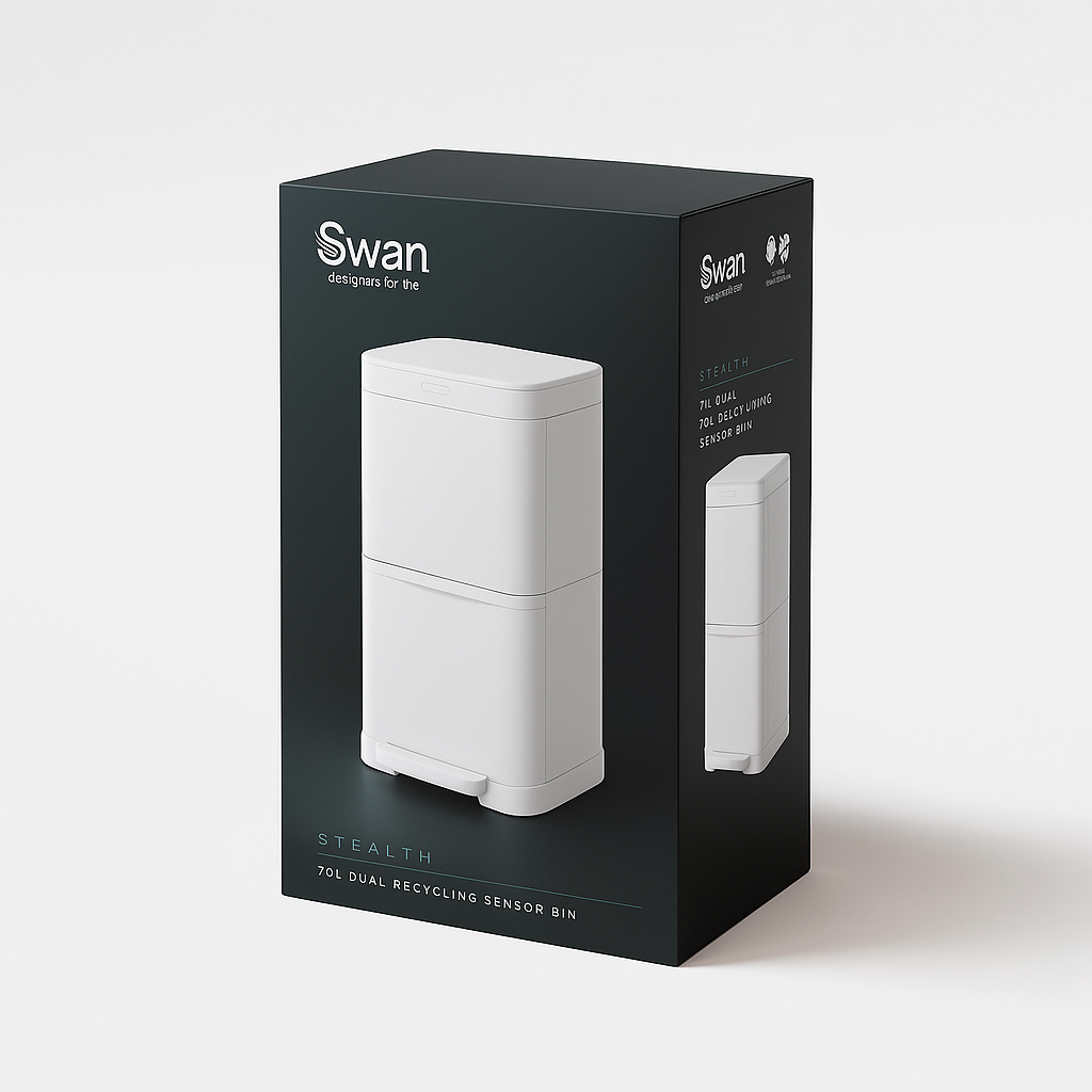 Lixeira Inteligente Swan Elite com Sensor e Compartimentos Duplos