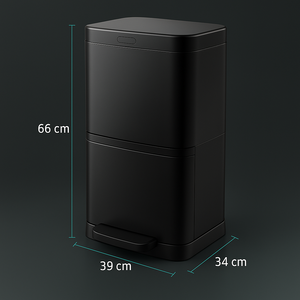 Lixeira Inteligente Swan Elite com Sensor e Compartimentos Duplos