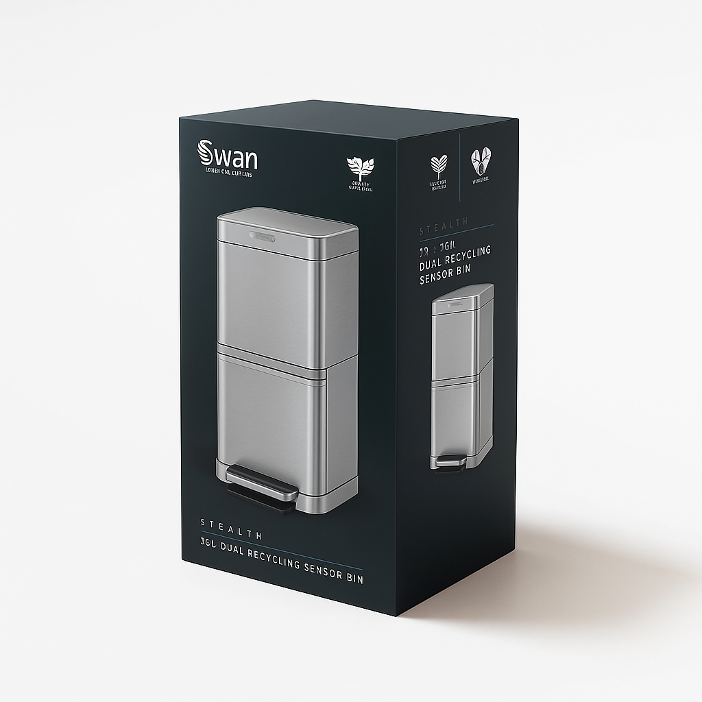 Lixeira Inteligente Swan Elite com Sensor e Compartimentos Duplos